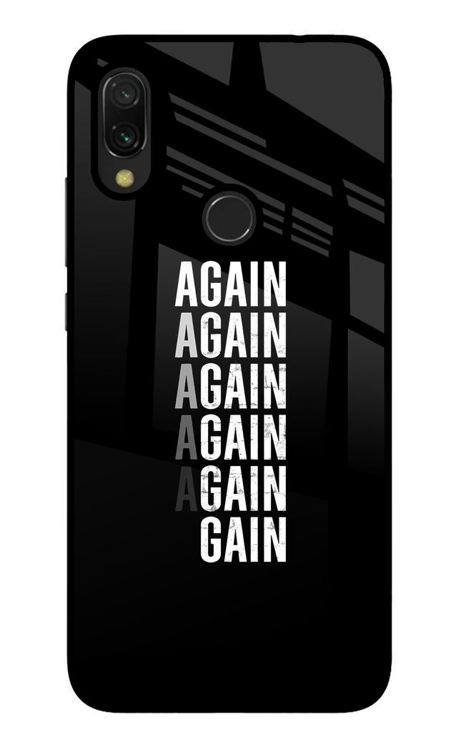 Again Again Gain Redmi Y3 Glass Case Back Cover by Casekaro