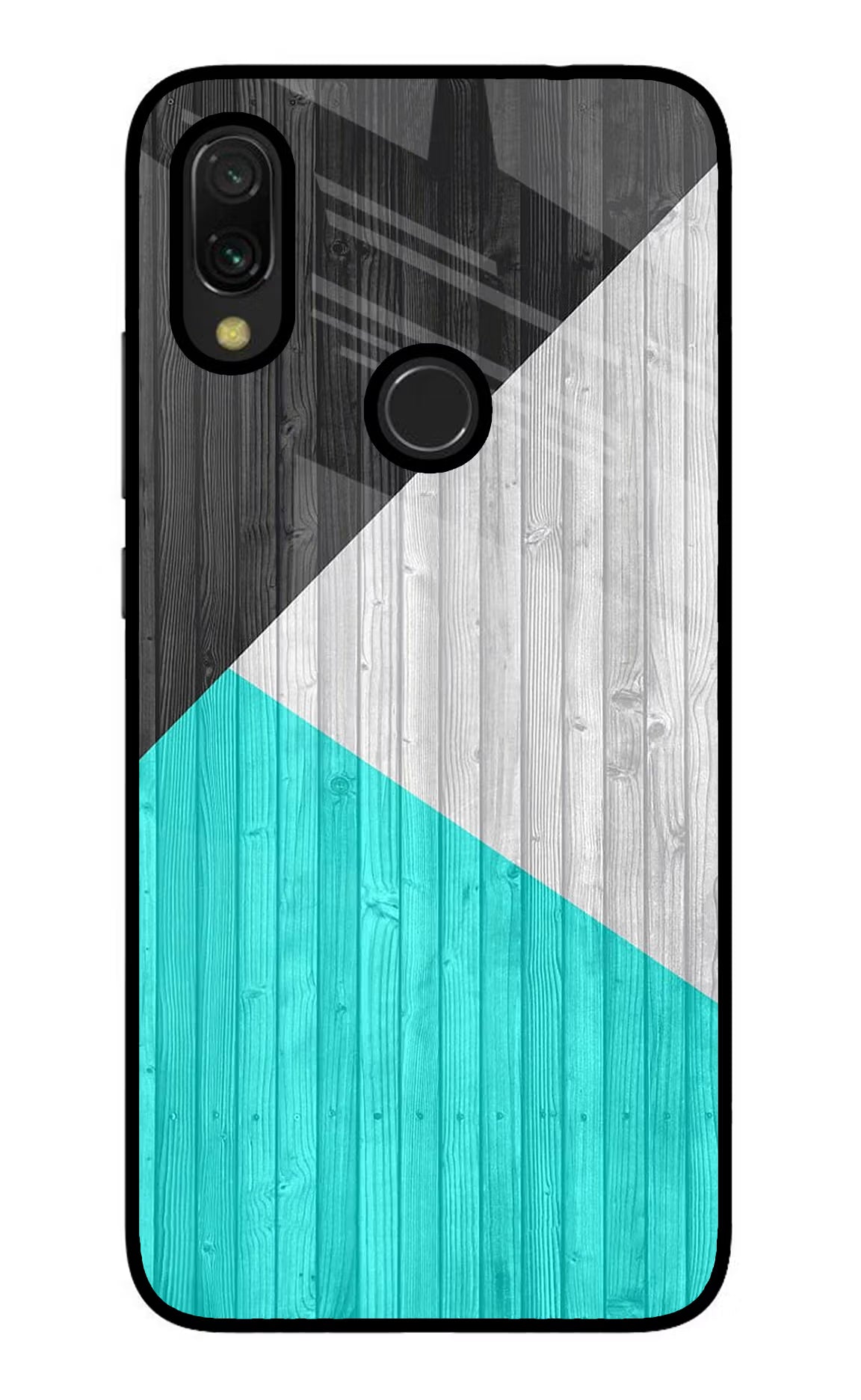 Wooden Abstract Redmi Y3 Glass Case Back Cover by Casekaro