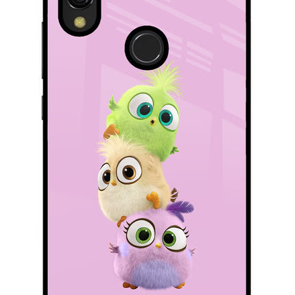 Cute Little Birds Redmi Y3 Glass Case Back Cover by Casekaro