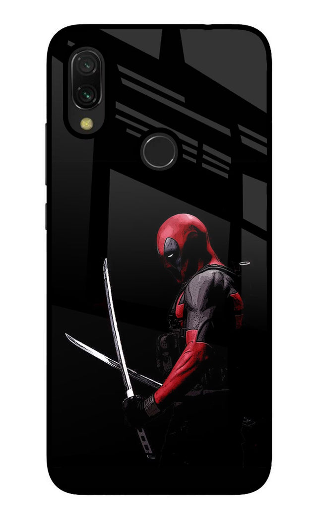 Deadpool Redmi Y3 Glass Case Back Cover by Casekaro