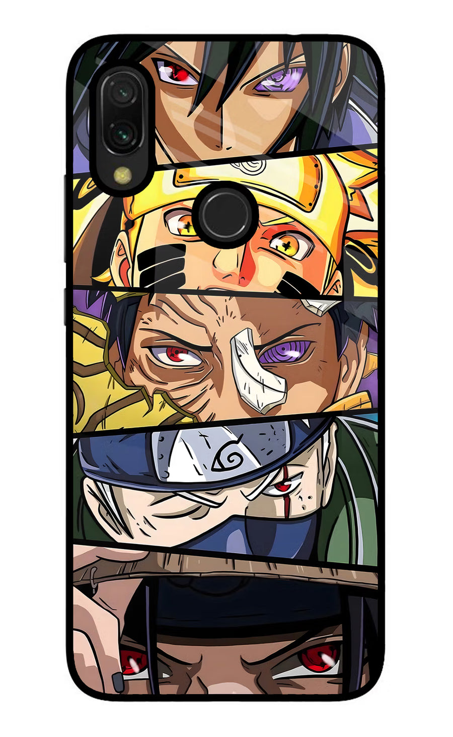 Naruto Character Redmi Y3 Back Cover, Glass case