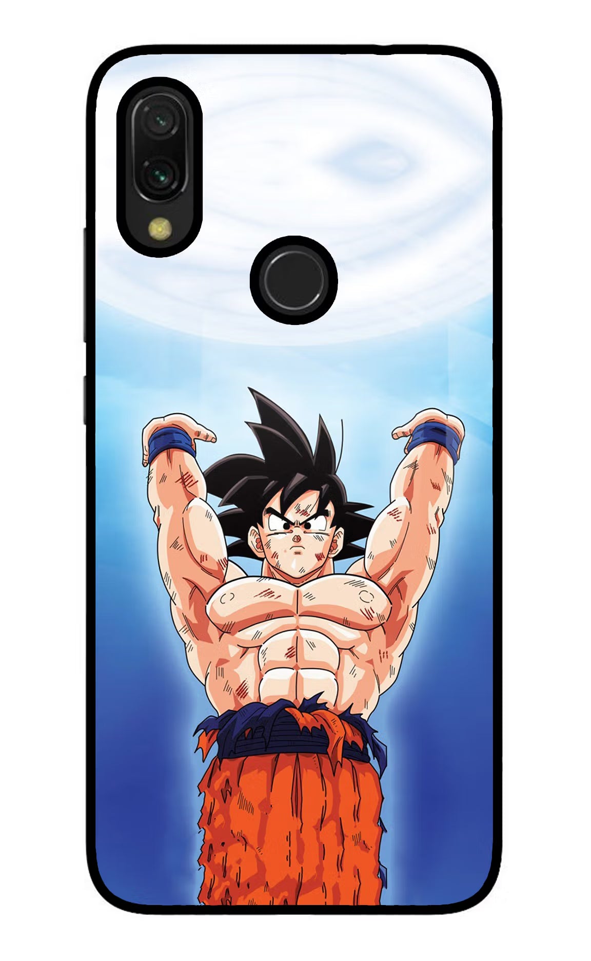 Goku Power Redmi Y3 Glass Case Back Cover by Casekaro