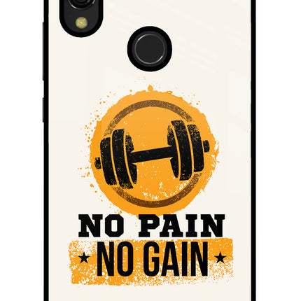 No Pain No Gain Redmi Y3 Glass Case Back Cover by Casekaro