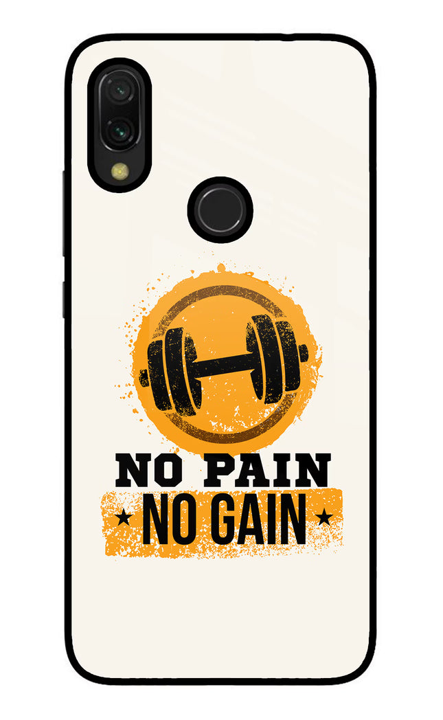 No Pain No Gain Redmi Y3 Glass Case Back Cover by Casekaro