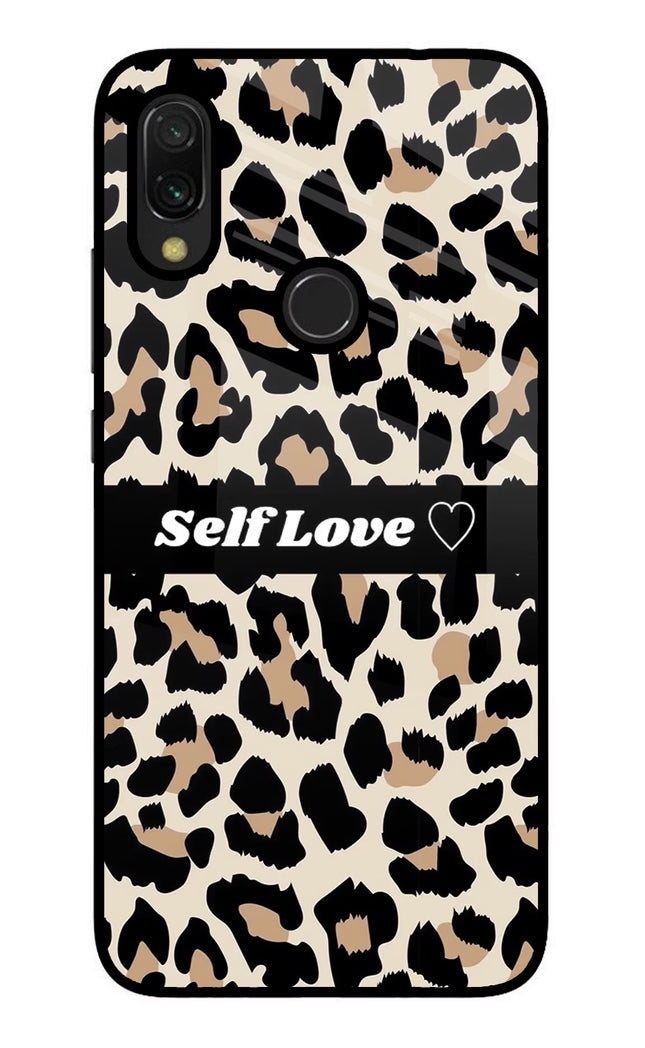 Leopard Print Self Love Redmi Y3 Glass Case Back Cover by Casekaro