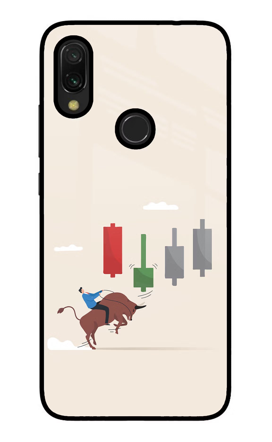 Bull Trading Momentum Redmi Y3 Glass Case