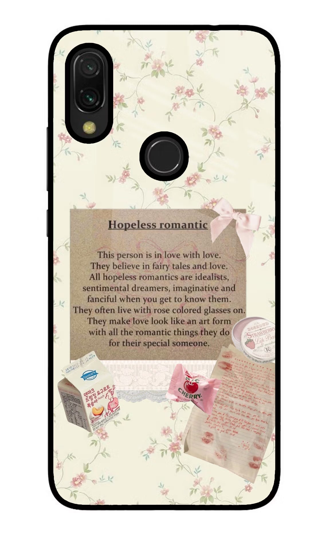 Hopeless Romantic Redmi Y3 Glass Case