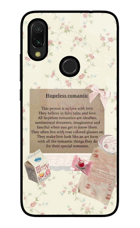 Hopeless Romantic Redmi Y3 Glass Case