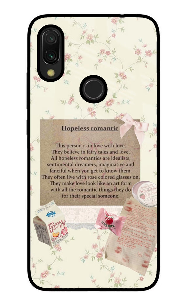 Hopeless Romantic Redmi Y3 Glass Case Back Cover by Casekaro