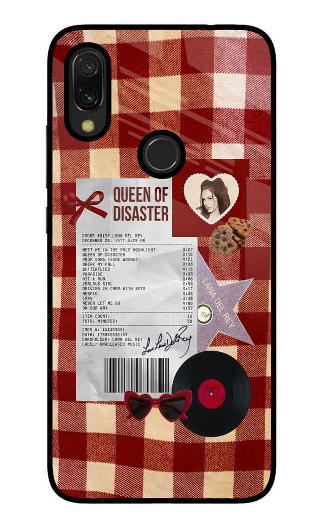Queen of Disaster Redmi Y3 Glass Case Back Cover by Casekaro