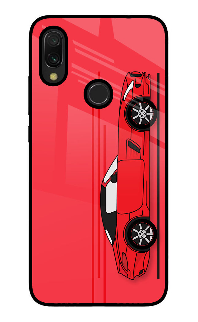 Red Velocity Redmi Y3 Glass Case Back Cover by Casekaro