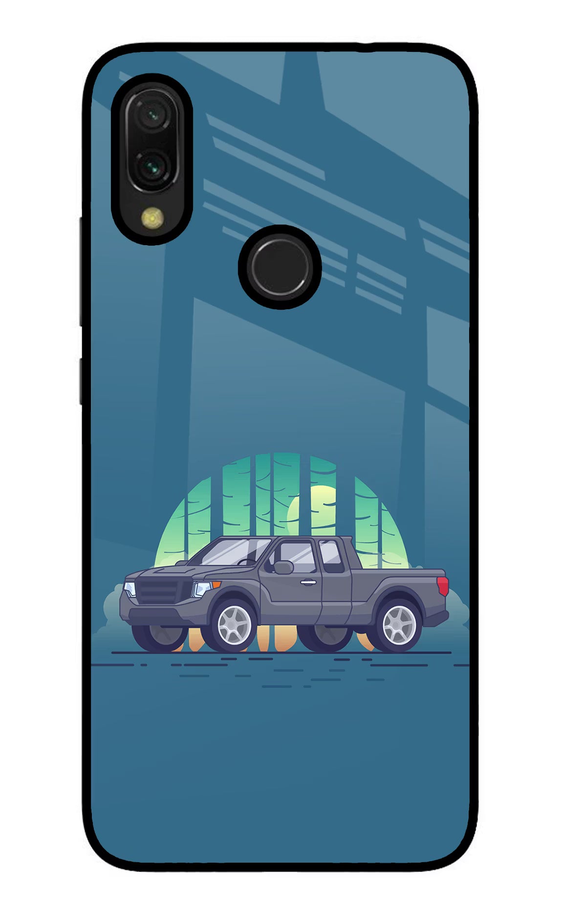 Retro Garage Vibe Redmi Y3 Glass Case Back Cover by Casekaro