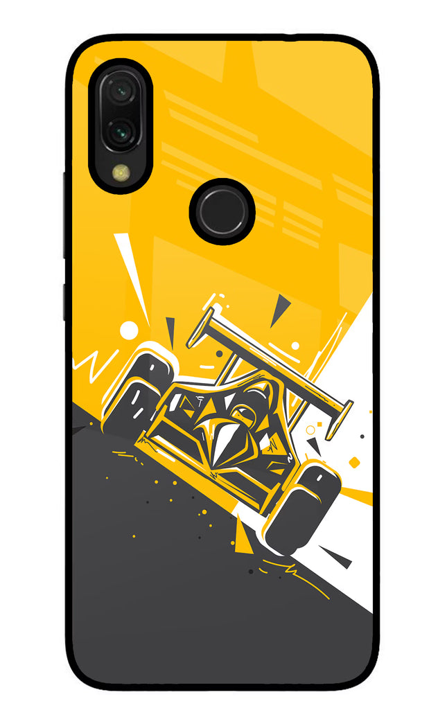 Track King Redmi Y3 Glass Case Back Cover by Casekaro