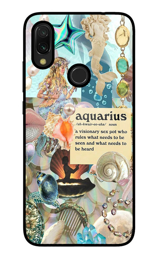 Aquarius Zodiac Redmi Y3 Glass Case Back Cover by Casekaro