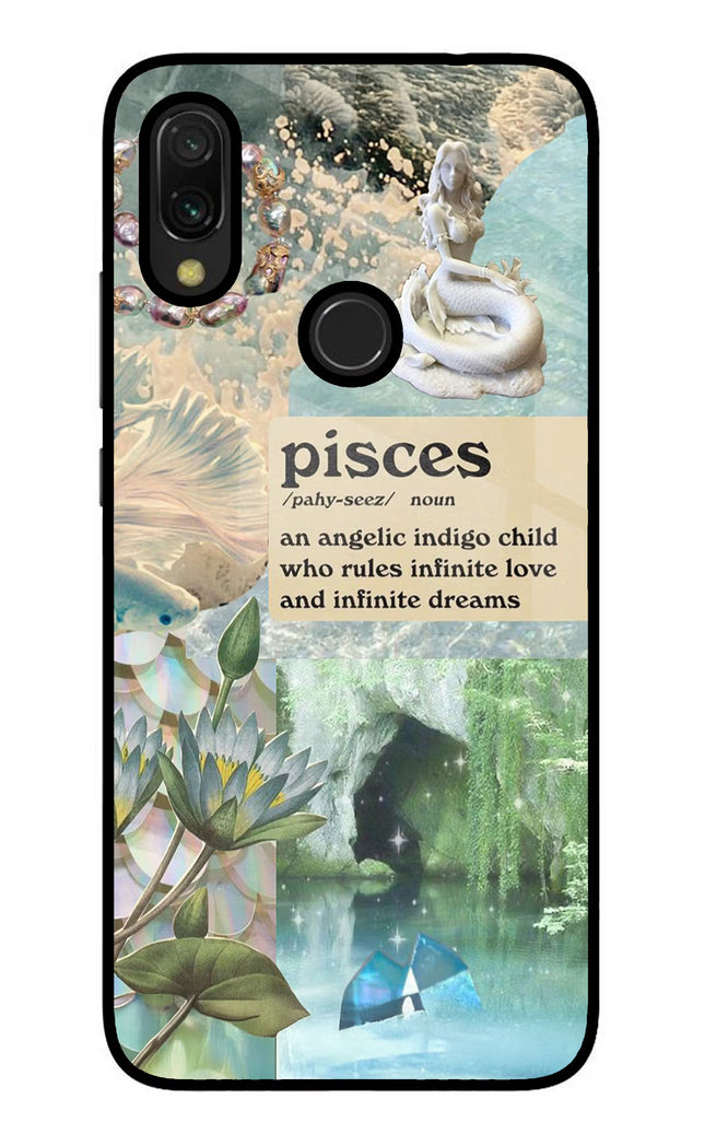 Pisces Zodiac Redmi Y3 Glass Case Back Cover by Casekaro