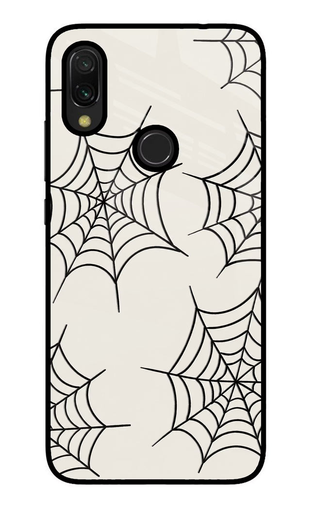 Spider Web Redmi Y3 Glass Case Back Cover by Casekaro