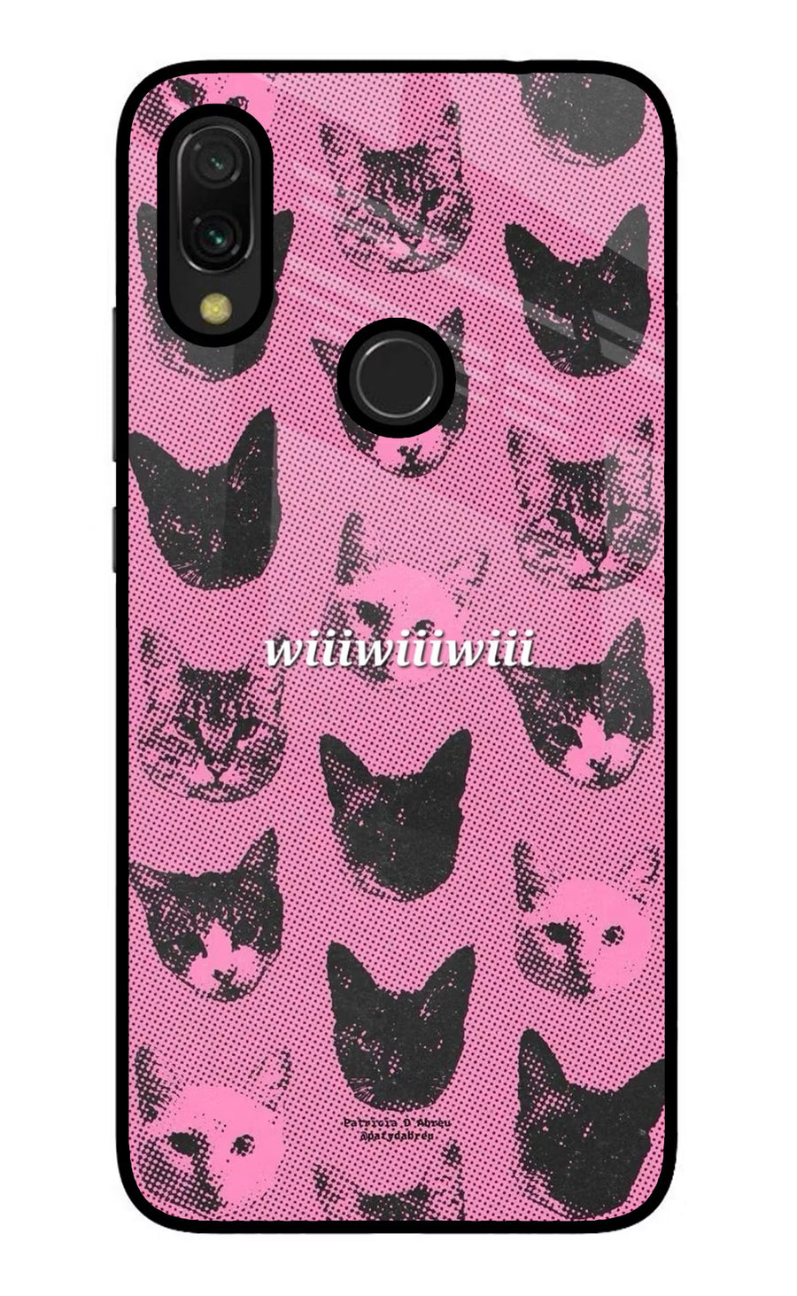 Pink Cats Redmi Y3 Back Cover, Glass case