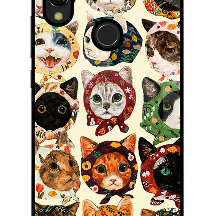 Cool Cat Redmi Y3 Glass Case Back Cover by Casekaro
