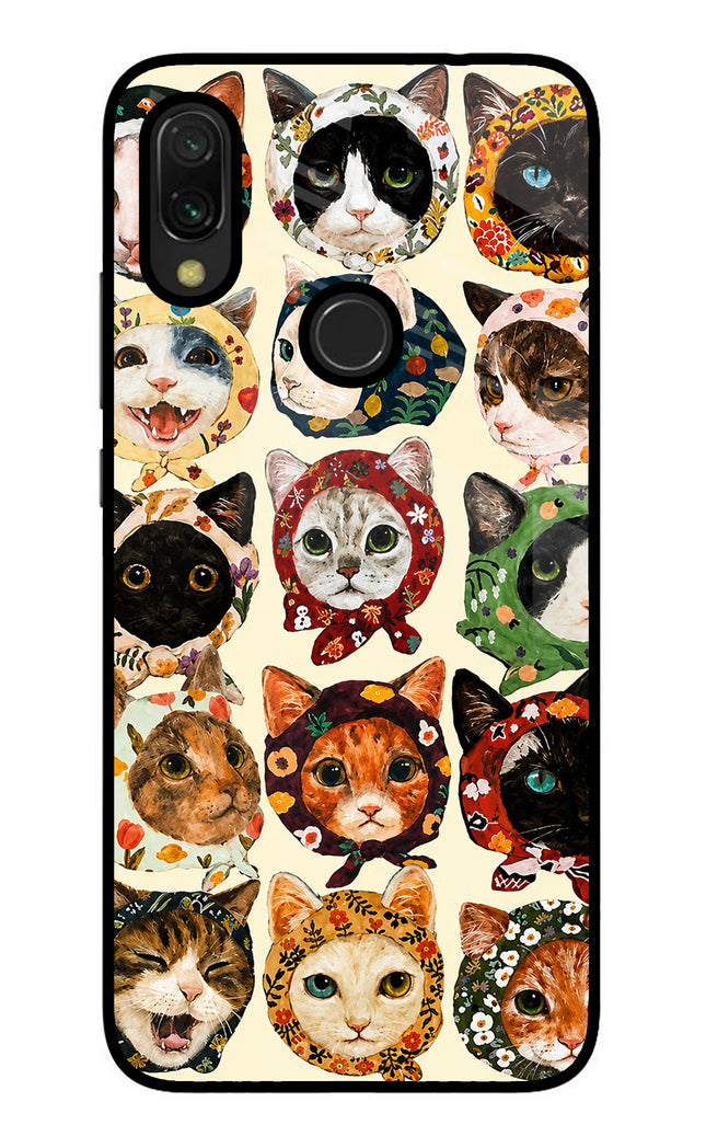 Cool Cat Redmi Y3 Glass Case Back Cover by Casekaro