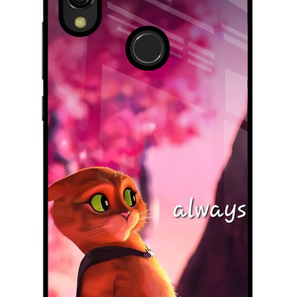 Always Cat Redmi Y3 Glass Case Back Cover by Casekaro