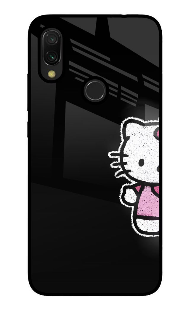 Kitty Charm Redmi Y3 Glass Case Back Cover by Casekaro