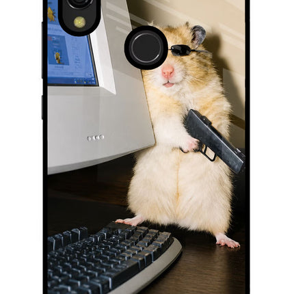 Hacker Hamster Redmi Y3 Glass Case Back Cover by Casekaro