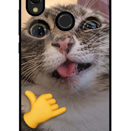 Silly Cat Call Redmi Y3 Glass Case