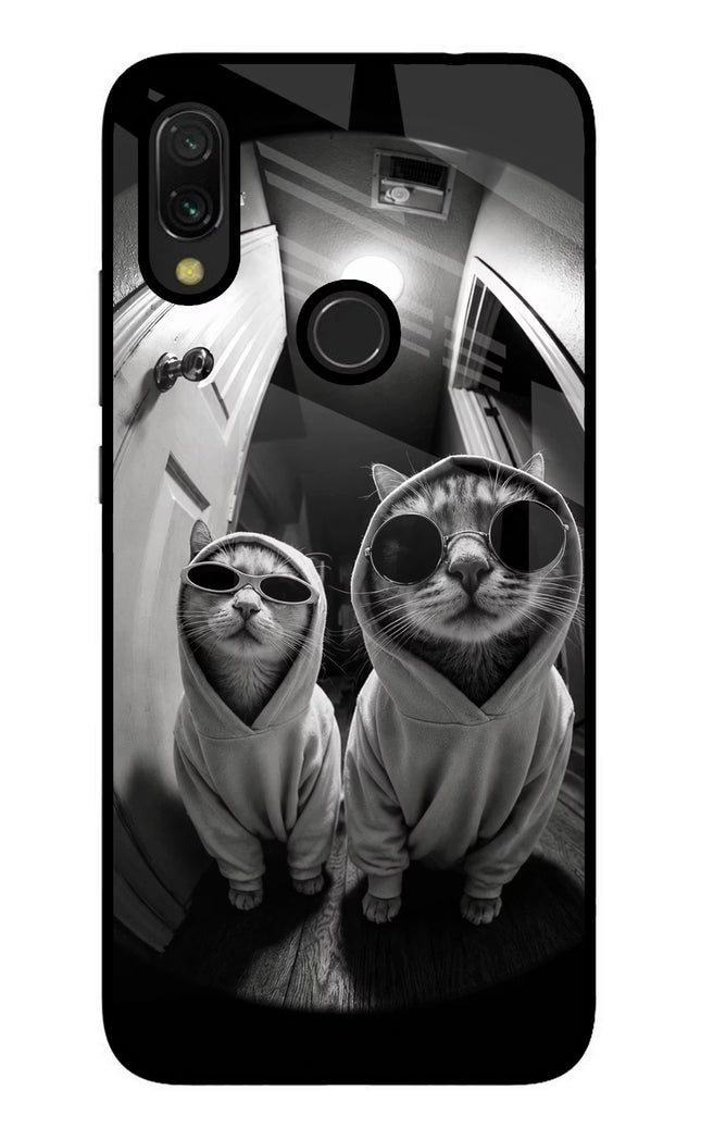 Hood Cats Redmi Y3 Glass Case Back Cover by Casekaro