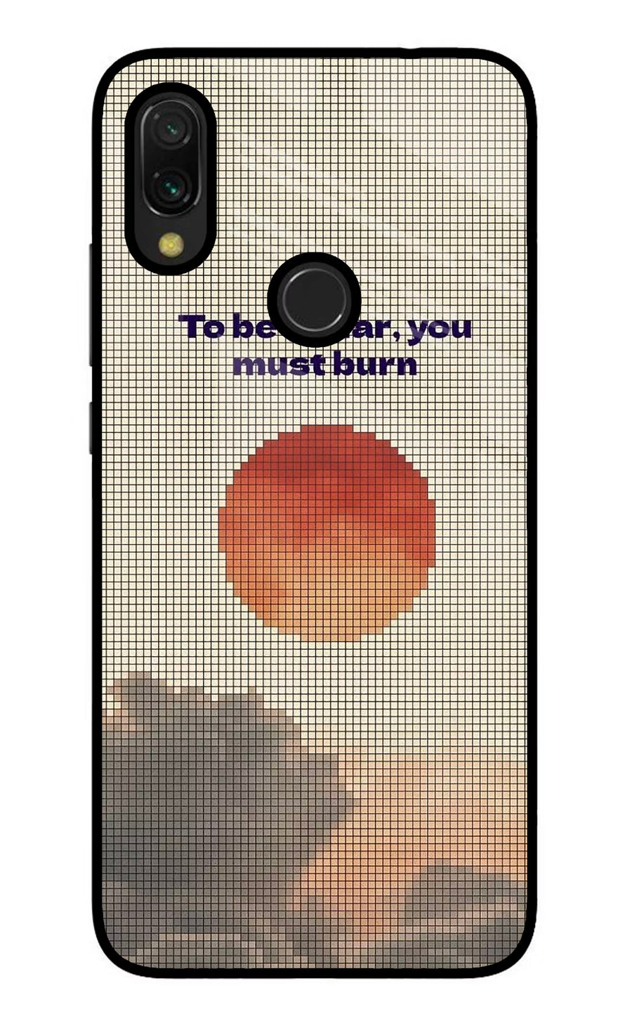 Pixel Sun Redmi Y3 Back Cover, Glass case