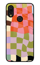 Wavy Grid Redmi Y3 Glass Case Back Cover by Casekaro