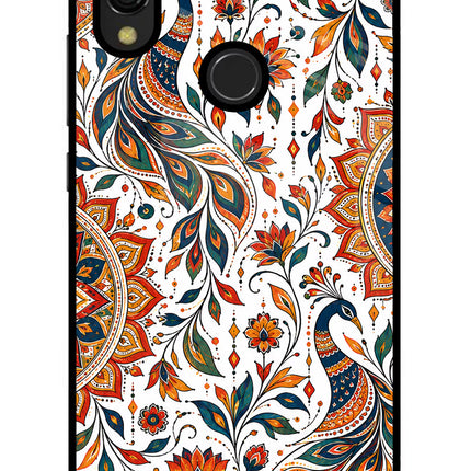 White Mayura Redmi Y3 Glass Case