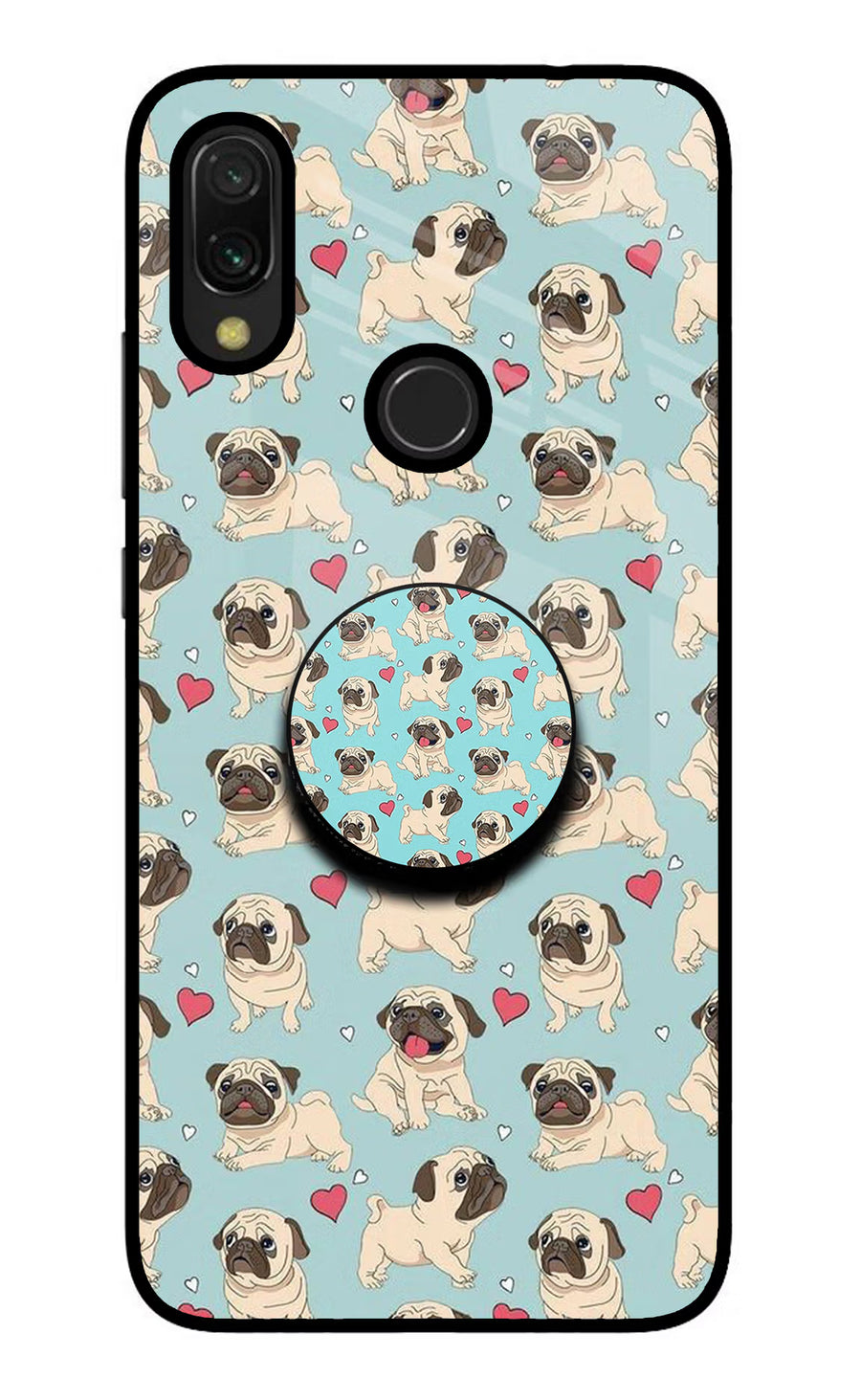 Pug Dog Redmi Y3 Pop Case, Glass case