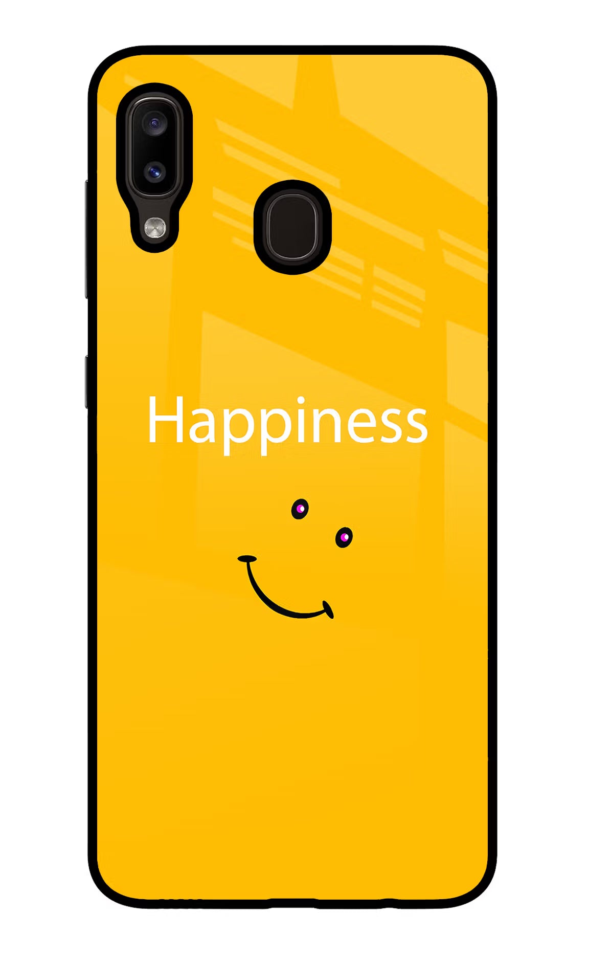Happiness With Smiley Samsung A20/M10s Glass Case Back Cover by Casekaro