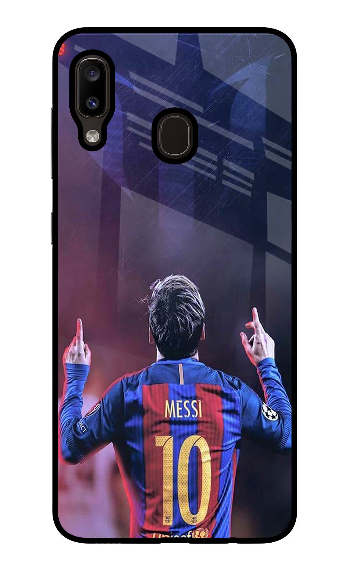 Messi Samsung A20/M10s Glass Case Back Cover by Casekaro