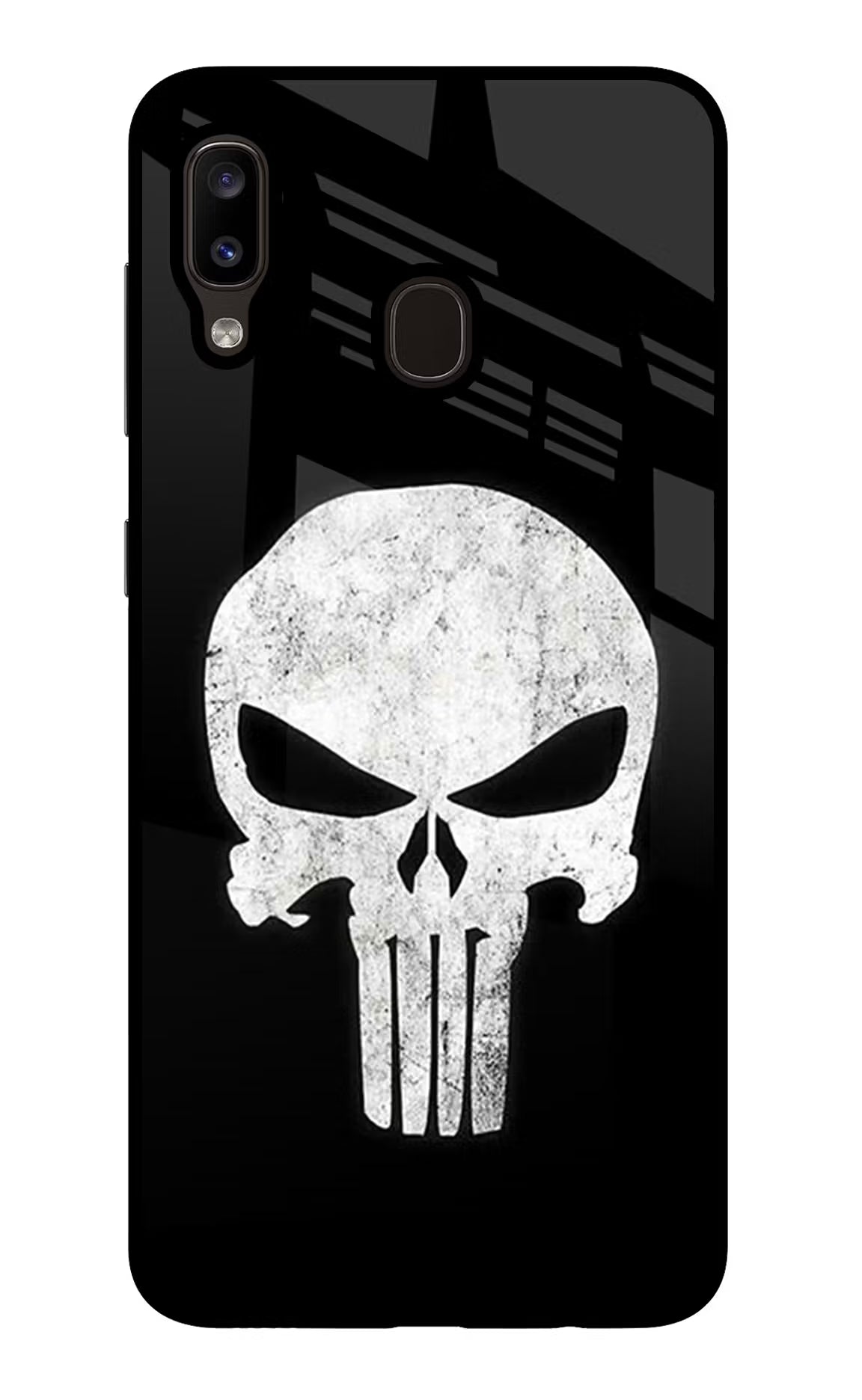 Punisher Skull Samsung A20/M10s Glass Case Back Cover by Casekaro