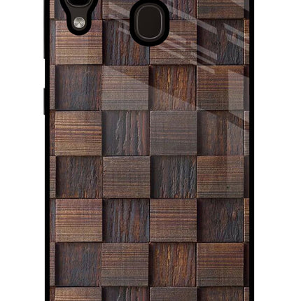 Wooden Cube Design Samsung A20/M10s Glass Case Back Cover by Casekaro