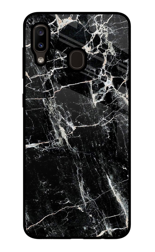Black Marble Texture Samsung A20/M10s Glass Case