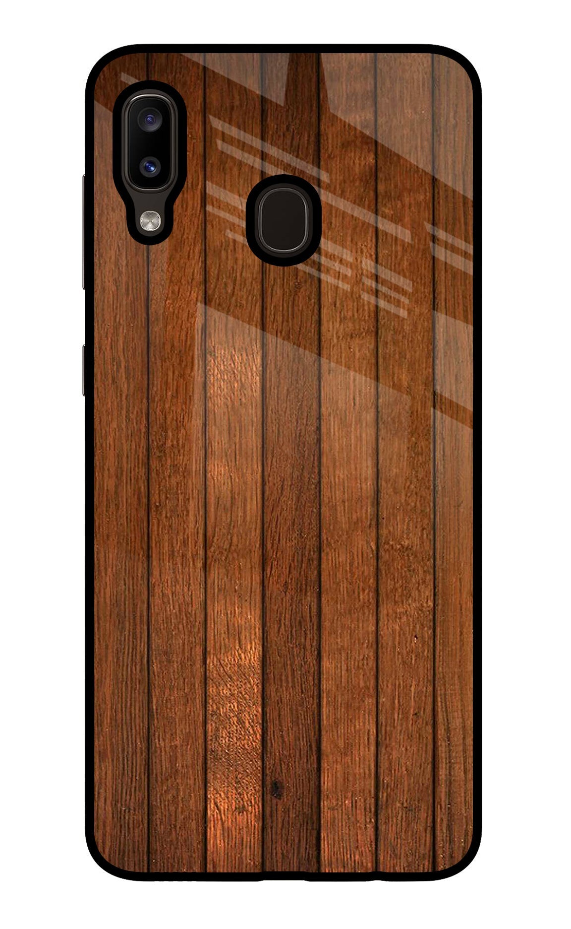 Wooden Artwork Bands Samsung A20/M10s Glass Case