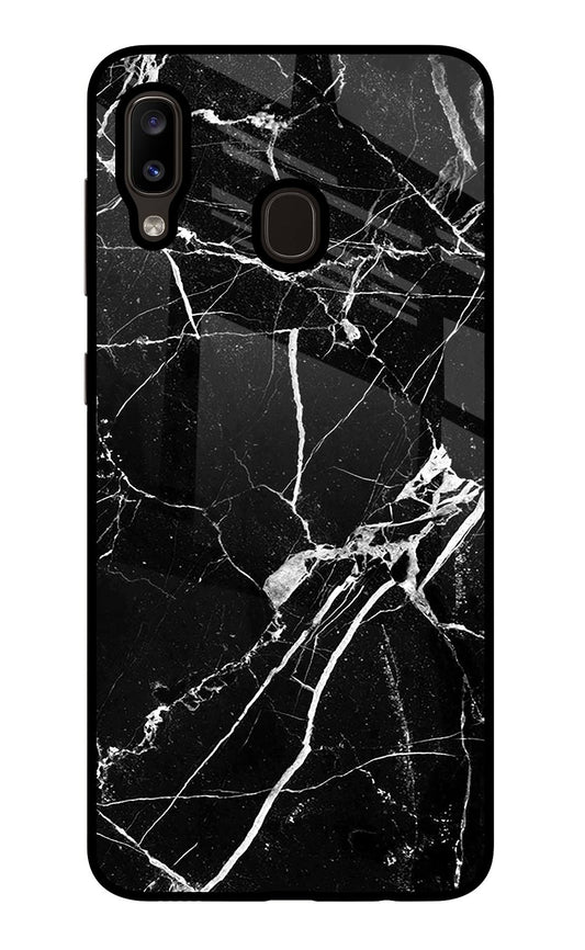 Black Marble Pattern Samsung A20/M10s Glass Case
