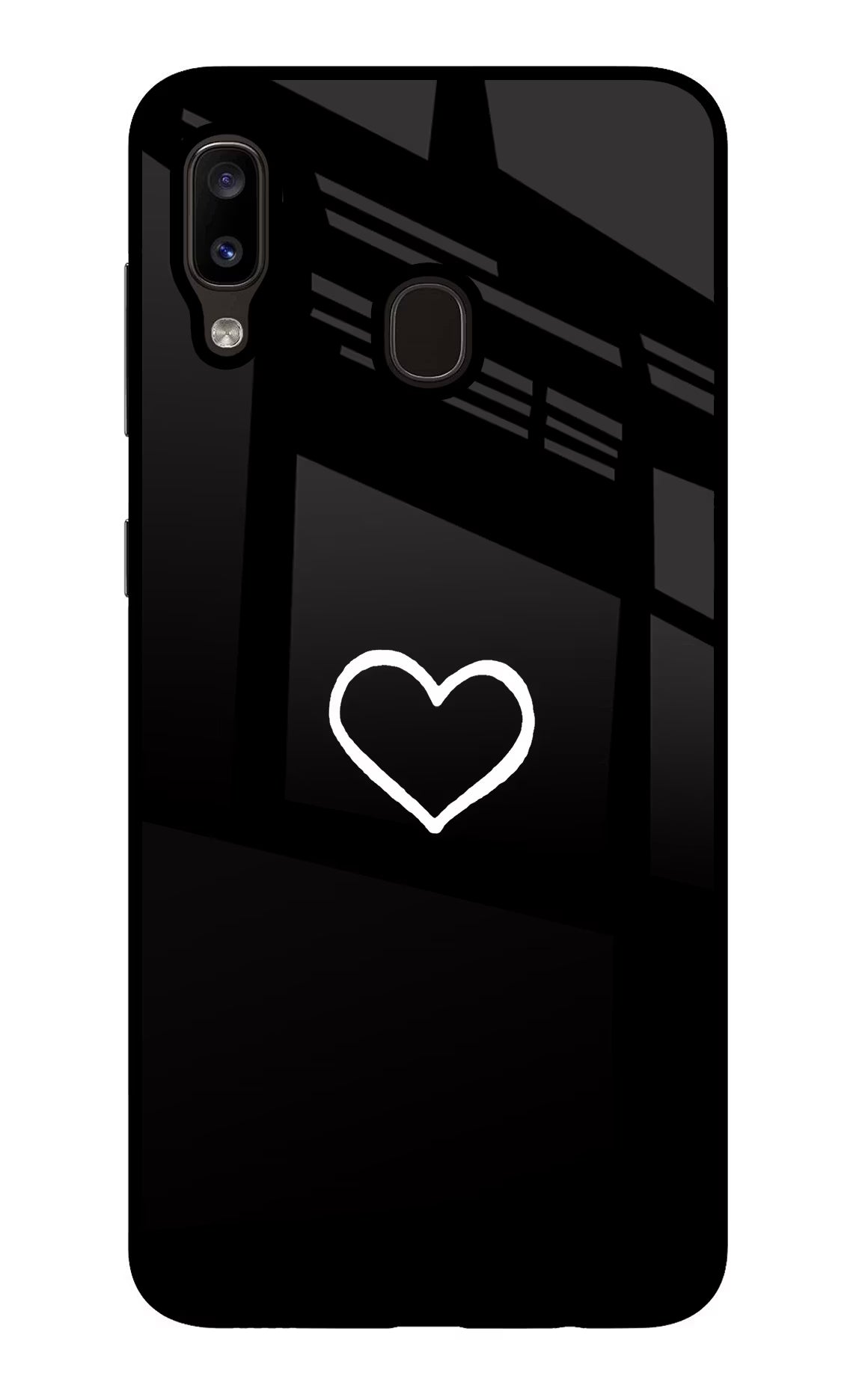 Heart Samsung A20/M10s Glass Case Back Cover by Casekaro