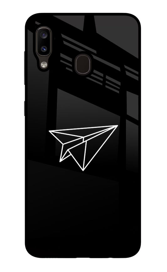 Paper Plane White Samsung A20/M10s Glass Case