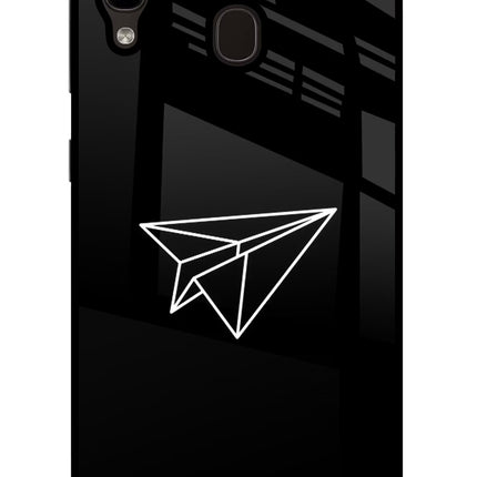 Paper Plane White Samsung A20/M10s Glass Case Back Cover by Casekaro
