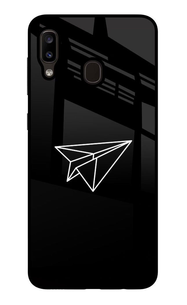 Paper Plane White Samsung A20/M10s Glass Case Back Cover by Casekaro