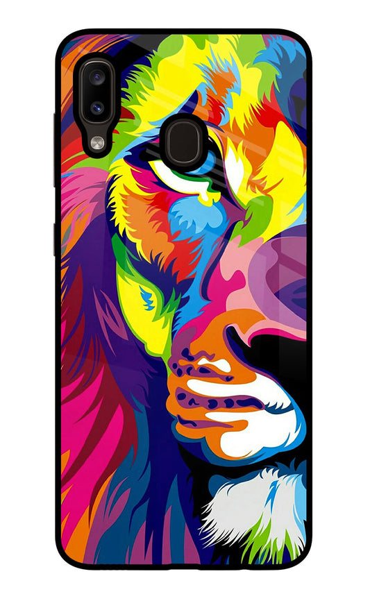 Lion Half Face Samsung A20/M10s Glass Case
