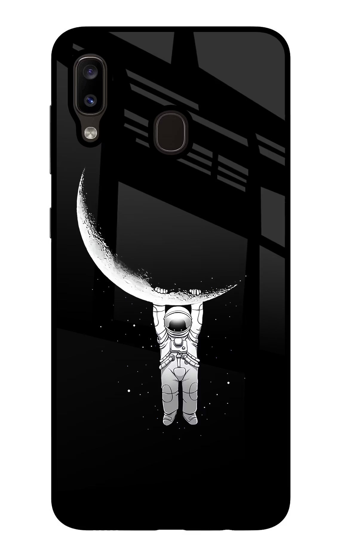 Moon Space Samsung A20/M10s Glass Case Back Cover by Casekaro