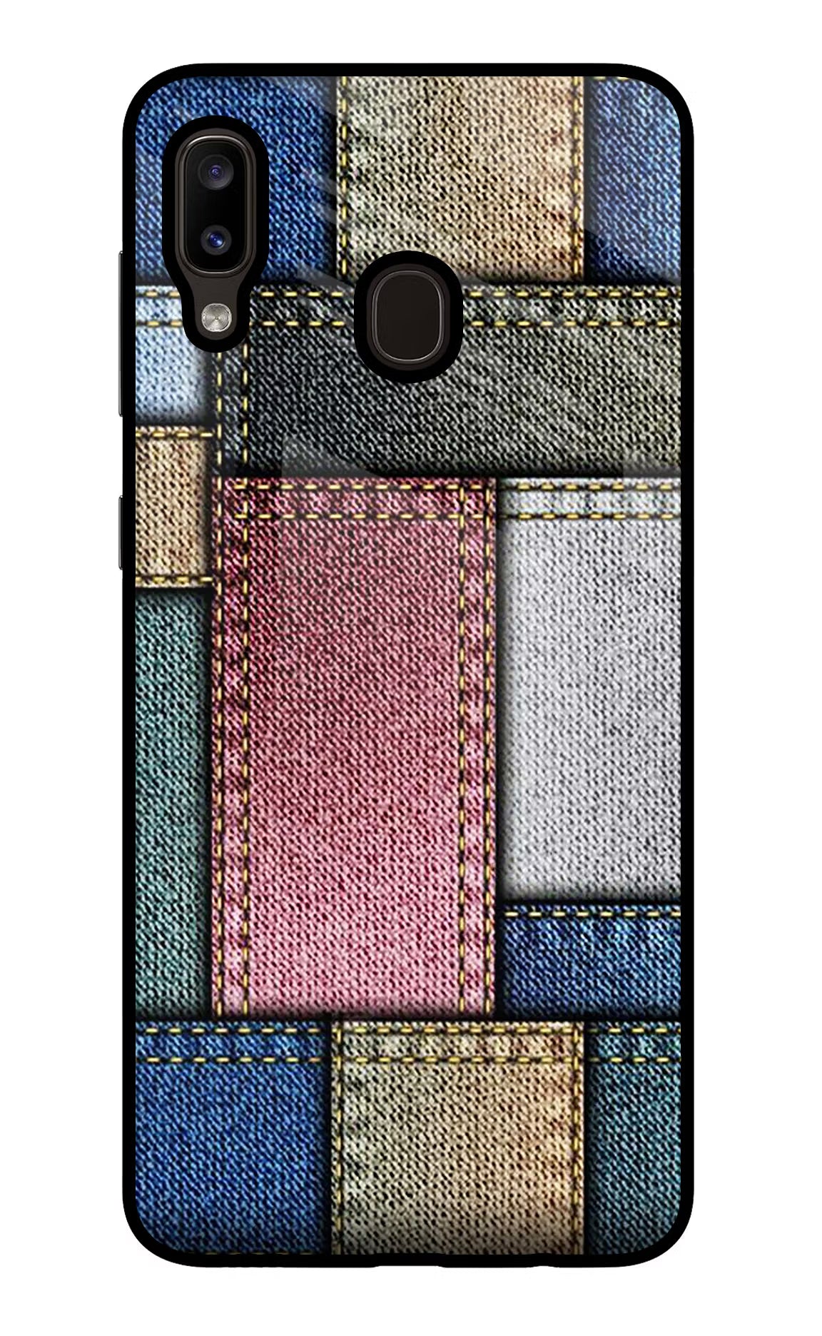 Multicolor Jeans Samsung A20/M10s Glass Case Back Cover by Casekaro