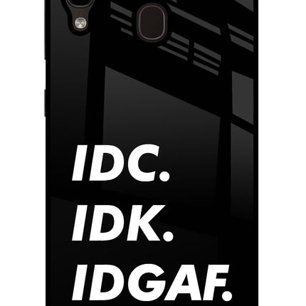 Idc Idk Idgaf Samsung A20/M10s Glass Case Back Cover by Casekaro
