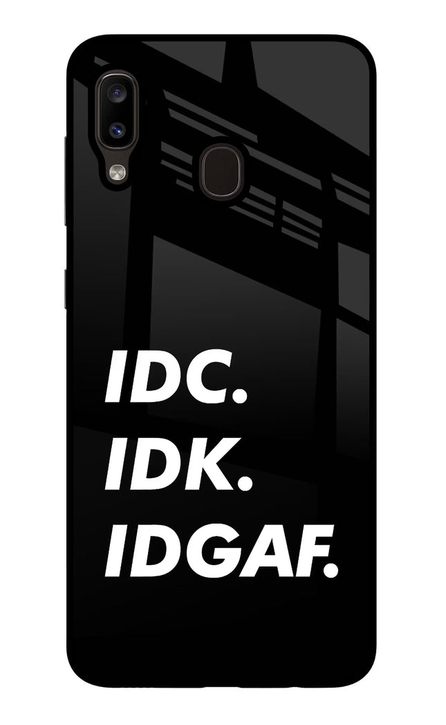 Idc Idk Idgaf Samsung A20/M10s Glass Case Back Cover by Casekaro