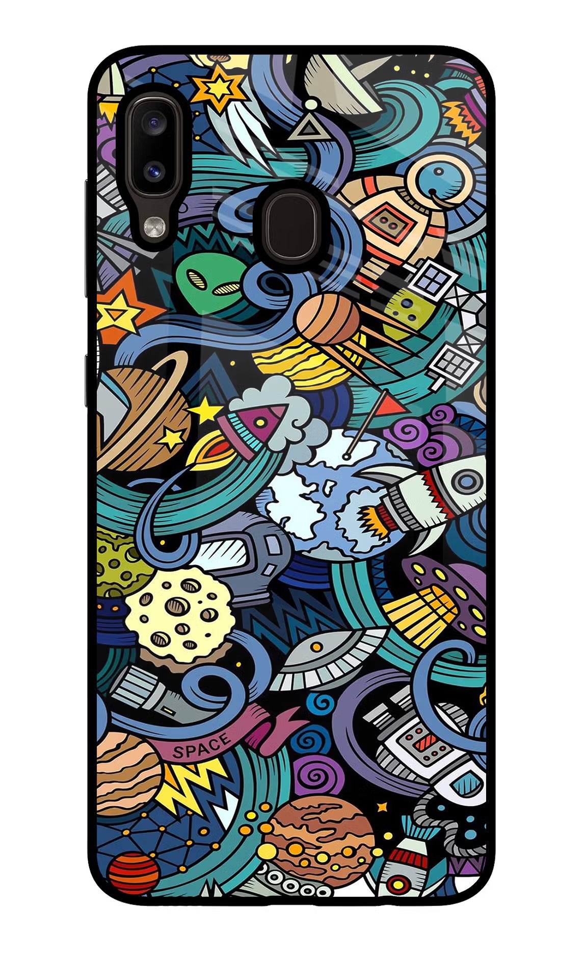 Space Abstract Samsung A20/M10s Glass Case Back Cover by Casekaro