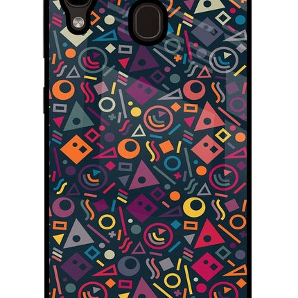 Geometric Abstract Samsung A20/M10s Glass Case Back Cover by Casekaro